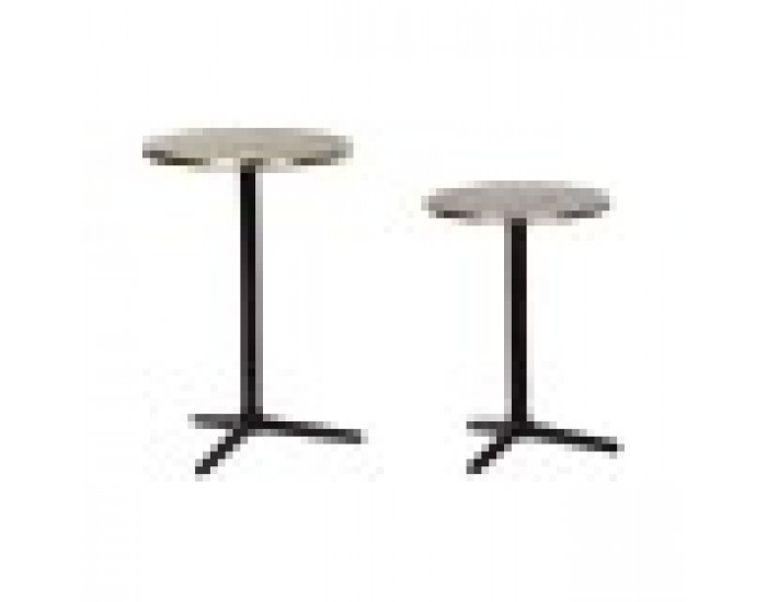 Комплект от 2 масички DKD Home Decor, Черен, Златен Алуминий, 40 x 40 x 61 cm, 2 броя