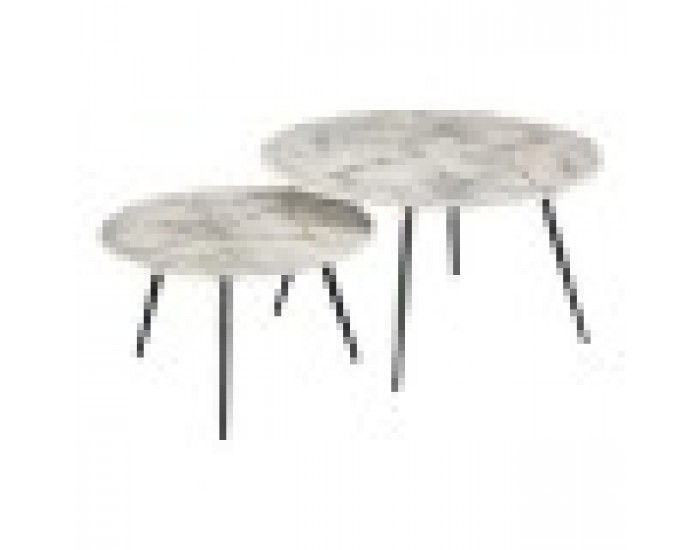 Комплект от 2 маси DKD Home Decor Метал Бял Смола (46 x 46 x 45 cm)