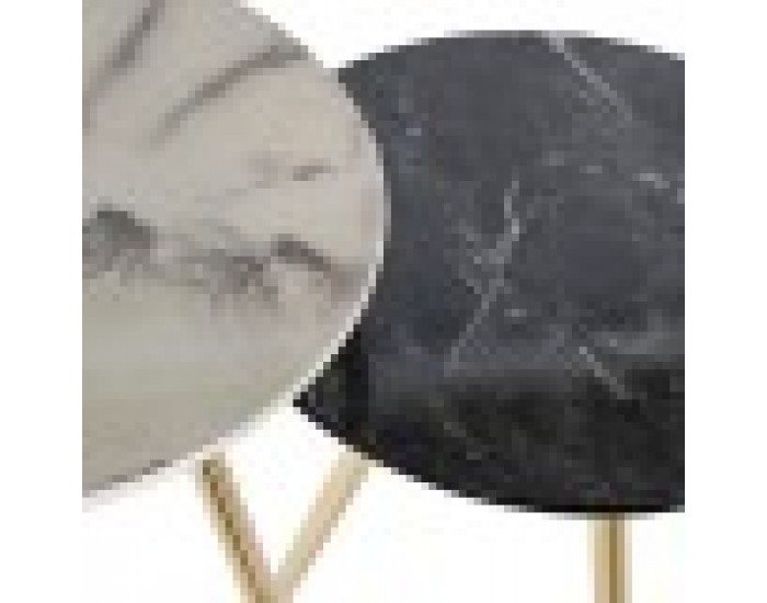 Комплект от 2 маси DKD Home Decor Метал Бял Смола (46 x 46 x 45 cm)