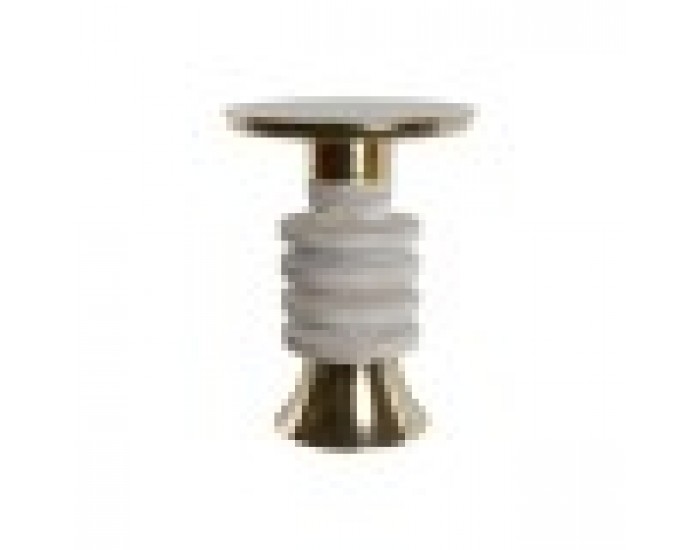 Помощна маса Home ESPRIT Бял Златен Дървен Метал 41 x 41 x 53 cm