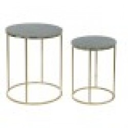 Комплект от 2 маси DKD Home Decor Зелен Златен Алуминий Мрамор 46 x 46 x 58 cm - Холни маси