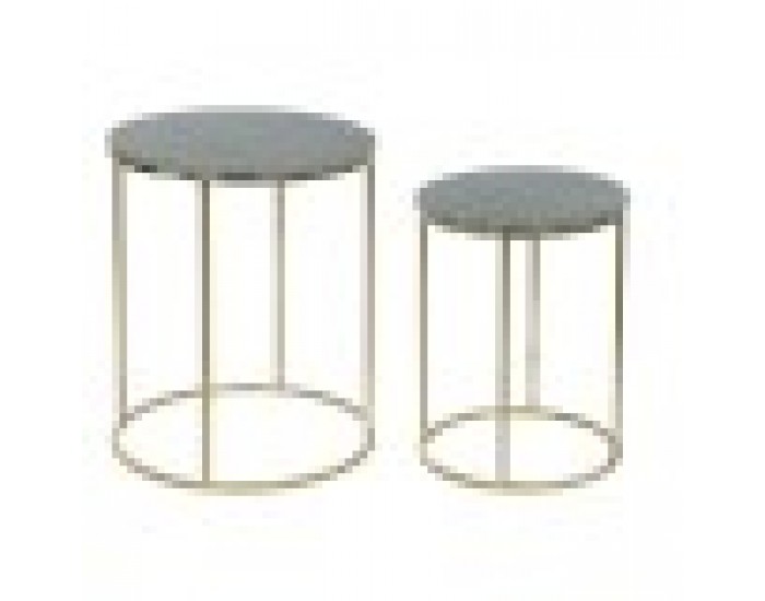 Комплект от 2 маси DKD Home Decor Зелен Златен Алуминий Мрамор 46 x 46 x 58 cm