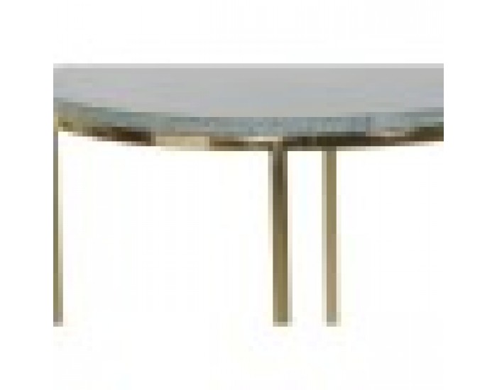 Комплект от 2 маси DKD Home Decor Зелен Златен Алуминий Мрамор 46 x 46 x 58 cm