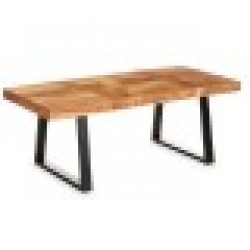 Помощна маса Trama 120 x 60 x 48 cm Кафяв Черен Aкациево дърво - Холни маси