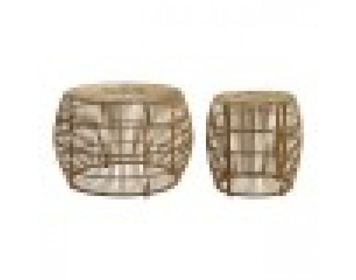 Комплект от 2 маси DKD Home Decor Светло кафяв 70 x 70 x 50 cm