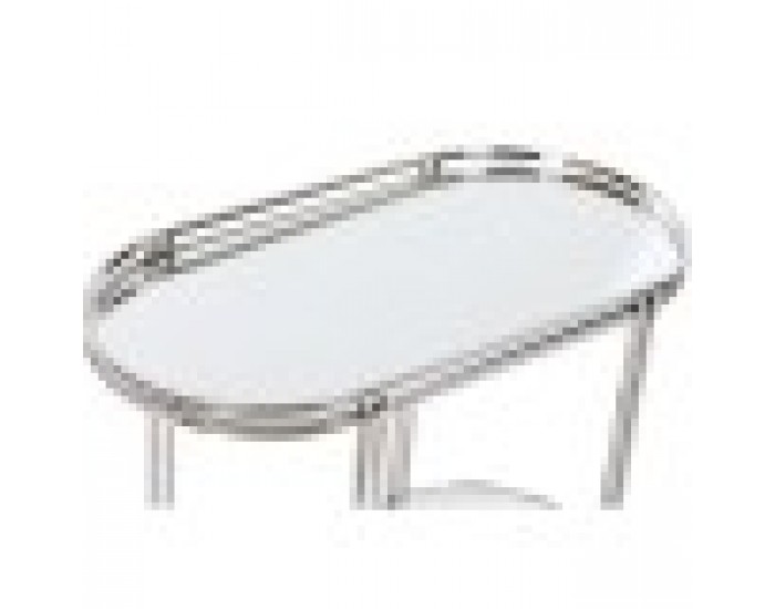 Помощна маса Home ESPRIT Сребрист Стомана Огледало 70 x 35 x 63 cm