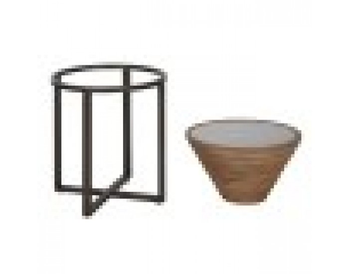 Помощна маса Home ESPRIT Черен Естествен Кристал Ела 46 x 46 x 55,5 cm