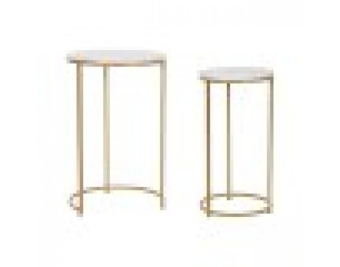 Комплект от 2 маси Home ESPRIT Златен Метал Мрамор 40 x 40 x 64 cm