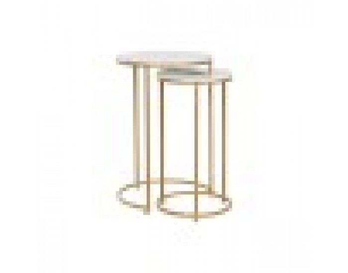 Комплект от 2 маси Home ESPRIT Златен Метал Мрамор 40 x 40 x 64 cm