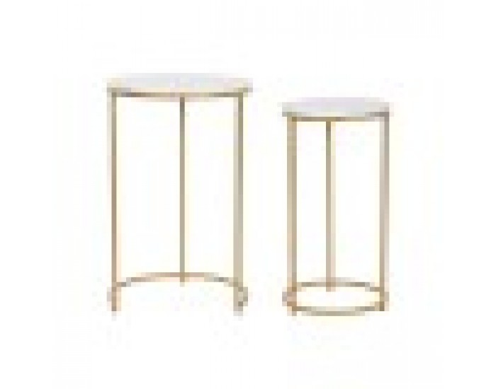 Комплект от 2 маси Home ESPRIT Златен Метал Мрамор 40 x 40 x 64 cm