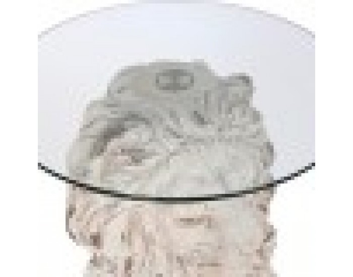 Помощна маса DKD Home Decor Лъв 52 x 44 x 72 cm Кристал Сив Метал Бял Магнезиев