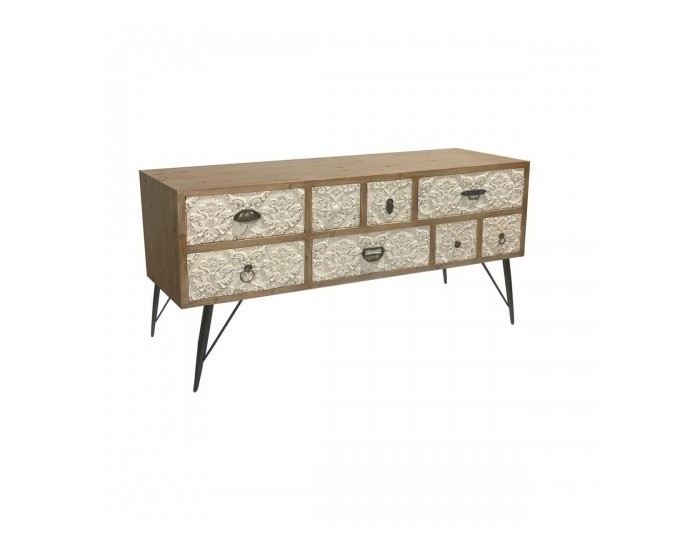 ТВ шкаф DKD Home Decor 120 x 40 x 61 cm Ела Естествен Метал Бял
