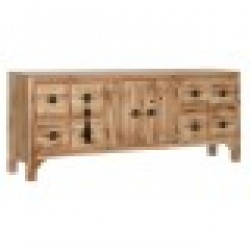 ТВ шкаф Home ESPRIT Черен Естествен Ела Дървен MDF 130 x 24 x 51 cm - Маси