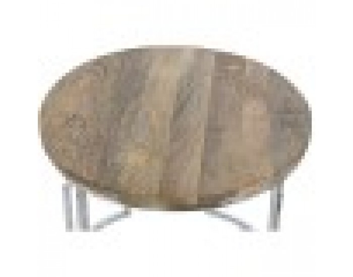 Комплект от 3 маси Home ESPRIT Кафяв Сребрист Естествен Стомана Дърво манго 49,5 x 49,5 x 62 cm