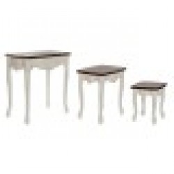 Комплект от 3 маси DKD Home Decor Бял (3 pcs) (60 x 40 x 66 cm) - Холни маси