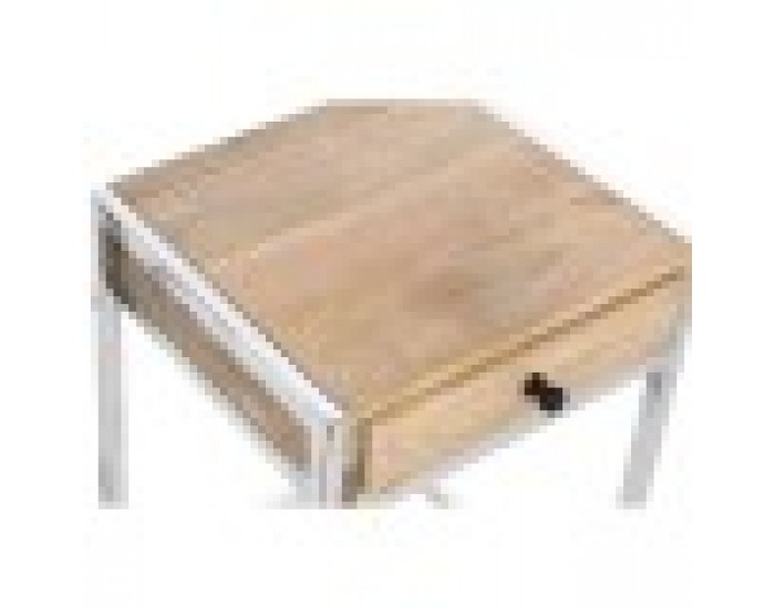 Комплект от 2 маси Home ESPRIT Кафяв Сребрист Естествен Стомана Дърво манго 45,5 x 41 x 66,5 cm