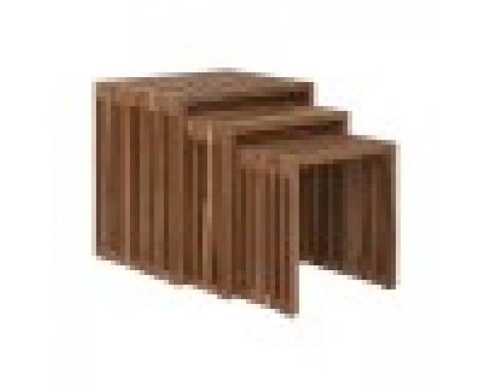 Комплект от 3 маси Home ESPRIT Естествен Тик 40 x 40 x 40 cm