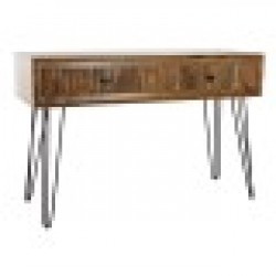 Конзола DKD Home Decor 118 x 40 x 77 cm Черен Метал Кафяв Aкациево дърво - Холни маси