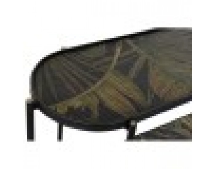 Конзола DKD Home Decor Черен Метал MDF Зелен Тропически (120 x 41 x 80 cm)