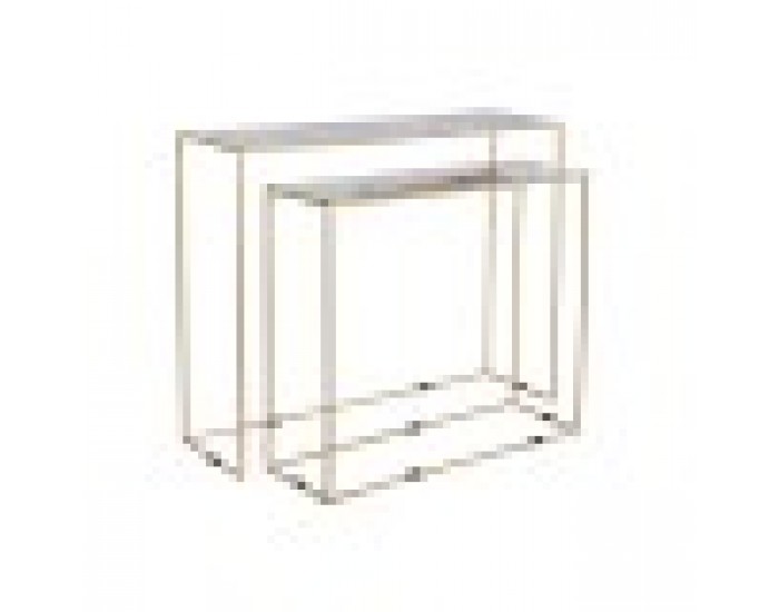 Комплект от 2 маси DKD Home Decor Бял Черен Златен 100 x 28 x 80 cm