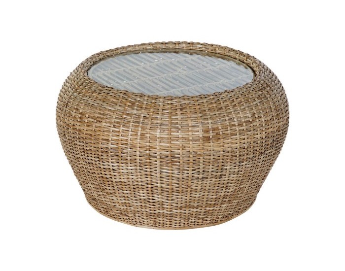 Помощна маса DKD Home Decor Кристал Pатан (82 x 82 x 48 cm)