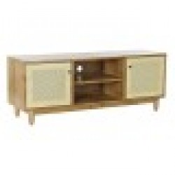 ТВ шкаф DKD Home Decor, Кафяв, Ела, Pатан - Холни маси