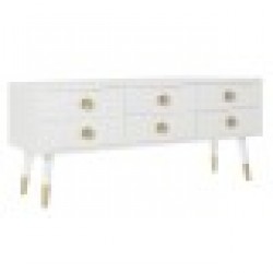 ТВ шкаф DKD Home Decor Бял Ела - Холни маси