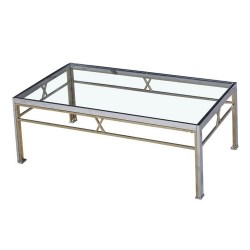 Помощна маса DKD Home Decor, Кристал, Стомана, Сребро, 110 x 60 x 40 cm - Холни маси