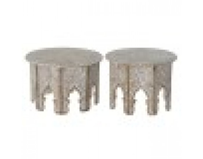 Комплект от 2 маси DKD Home Decor Естествен Дърво манго 75 x 75 x 45 cm Комплект от 2 маси DKD Home Decor Естествен Дърво манго 75 x 75 x 45 cm