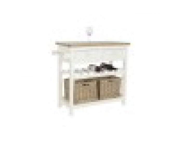 Console DKD Home Decor Бежов плетена ракита Дърво от пауловния 88 x 38 x 80 cm Console DKD Home Decor Бежов плетена ракита Дърво от пауловния 88 x 38 x 80 cm