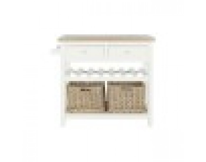 Console DKD Home Decor Бежов плетена ракита Дърво от пауловния 88 x 38 x 80 cm Console DKD Home Decor Бежов плетена ракита Дърво от пауловния 88 x 38 x 80 cm