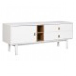 ТВ шкаф Home ESPRIT Бял Естествен полипропилен Дървен MDF 140 x 40 x 55 cm - Маси