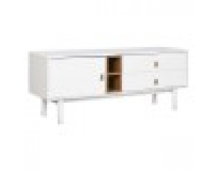 ТВ шкаф Home ESPRIT Бял Естествен полипропилен Дървен MDF 140 x 40 x 55 cm