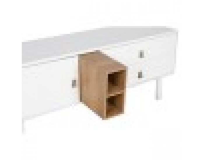 ТВ шкаф Home ESPRIT Бял Естествен полипропилен Дървен MDF 140 x 40 x 55 cm
