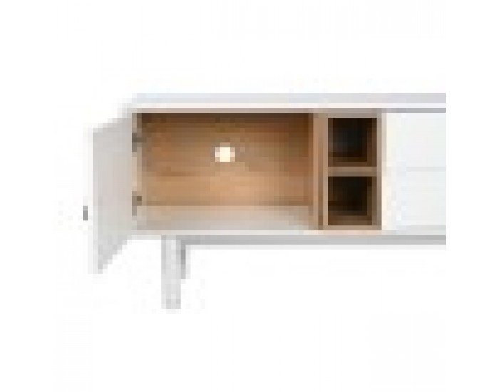 ТВ шкаф Home ESPRIT Бял Естествен полипропилен Дървен MDF 140 x 40 x 55 cm