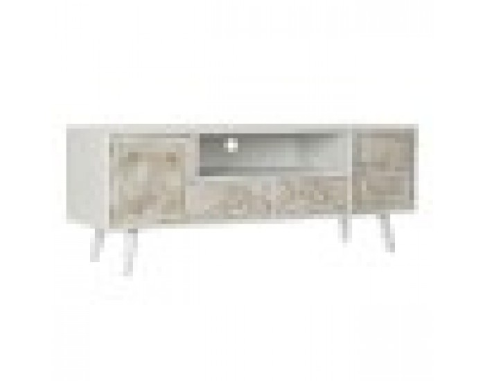 ТВ шкаф DKD Home Decor 136 x 40,5 x 52 cm Ела Бежов Бял Дървен MDF ТВ шкаф DKD Home Decor 136 x 40,5 x 52 cm Ела Бежов Бял Дървен MDF