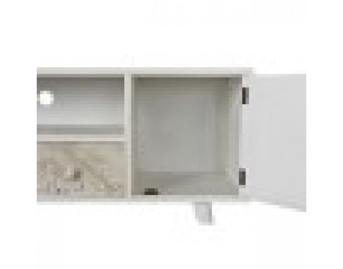 ТВ шкаф DKD Home Decor 136 x 40,5 x 52 cm Ела Бежов Бял Дървен MDF ТВ шкаф DKD Home Decor 136 x 40,5 x 52 cm Ела Бежов Бял Дървен MDF