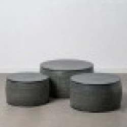 Помощна маса 66 x 66 x 34,5 cm Черен Алуминий (3 броя) - Холни маси