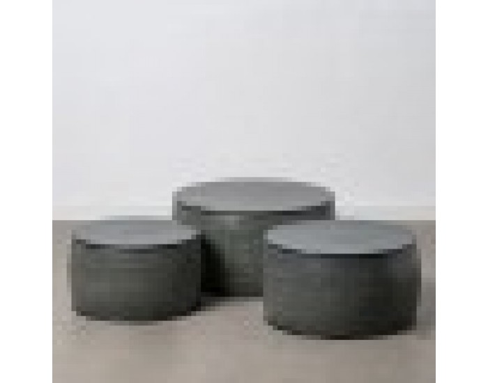 Помощна маса 66 x 66 x 34,5 cm Черен Алуминий (3 броя)