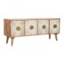 ТВ шкаф Home ESPRIT Златен Естествен Дървен 145 x 40 x 60 cm - Маси