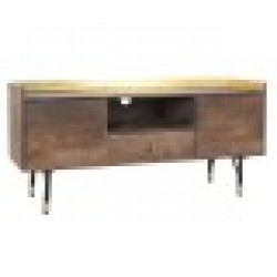 ТВ шкаф DKD Home Decor, Тъмно сив, Метал, Дърво манго, 130 x 45 x 60 cm - Холни маси