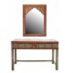 Конзола DKD Home Decor Огледало Многоцветен Акрилен Дърво манго (117 x 40 x 76 cm) - Холни маси