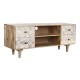 ТВ шкаф DKD Home Decor 135 x 40 x 55 cm Естествен Бял Дърво манго ТВ шкаф DKD Home Decor 135 x 40 x 55 cm Естествен Бял Дърво манго