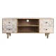 ТВ шкаф DKD Home Decor 135 x 40 x 55 cm Естествен Бял Дърво манго ТВ шкаф DKD Home Decor 135 x 40 x 55 cm Естествен Бял Дърво манго