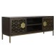 ТВ шкаф DKD Home Decor 140 x 40 x 55 cm Черен Метал Aкациево дърво