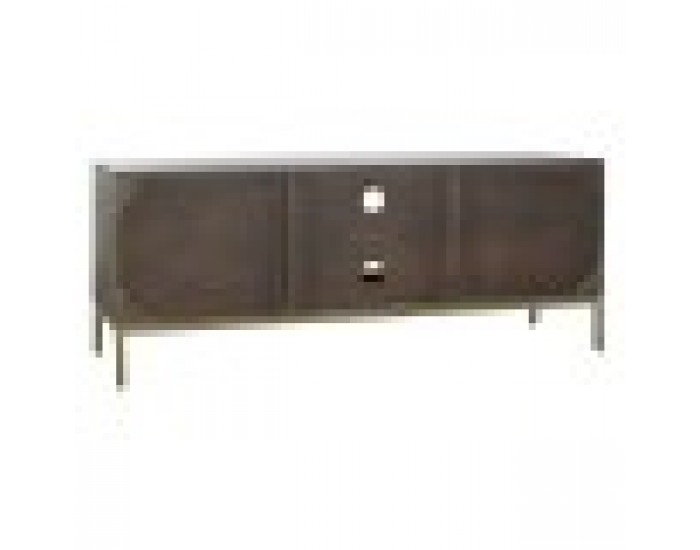 ТВ шкаф DKD Home Decor 140 x 40 x 55 cm Черен Метал Aкациево дърво