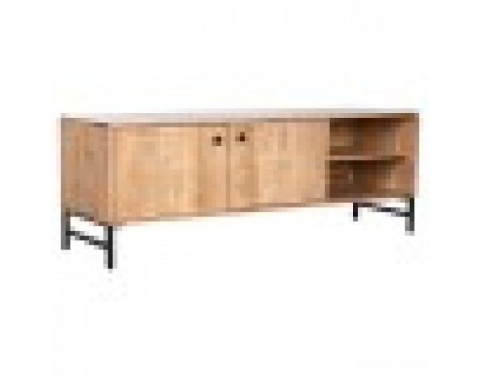 ТВ шкаф Home ESPRIT Кафяв Черен Метал Aкациево дърво 145 x 40 x 52 cm ТВ шкаф Home ESPRIT Кафяв Черен Метал Aкациево дърво 145 x 40 x 52 cm