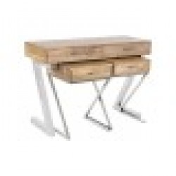 Мебелен комплект Home ESPRIT Кафяв Сребрист Стомана Дърво манго 110 x 40 x 76 cm (3 Части) - Холни маси