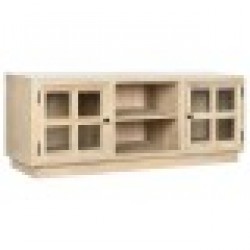 ТВ шкаф Home ESPRIT Естествен Кристал Дърво манго 135 x 35 x 52 cm - Маси