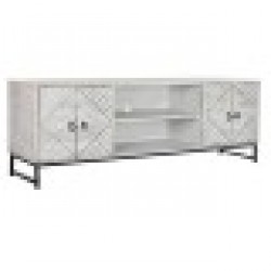 ТВ шкаф DKD Home Decor Метал Дърво манго (180 x 40 x 60 cm) - Холни маси